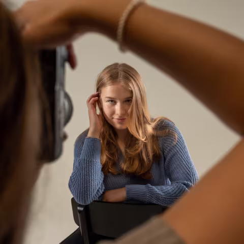 Projekt Fotografie: Schüler beim Foto-Shooting